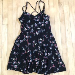 Garage Black Strappy Floral Dress